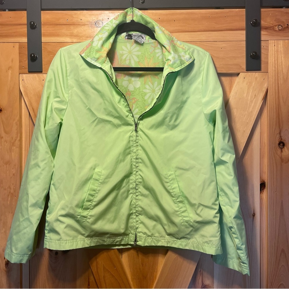 Women's Lightweight Lime Green Zip-Front Jacket